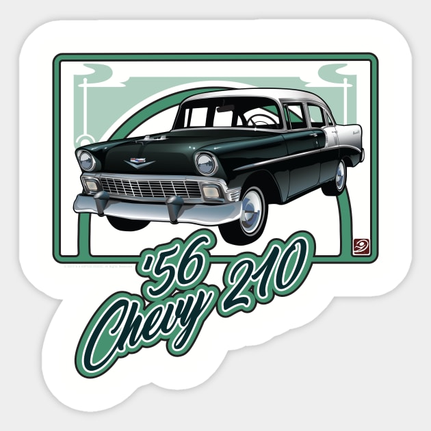 '56 Chevy 210 Sticker by D.H. Kafton Studio